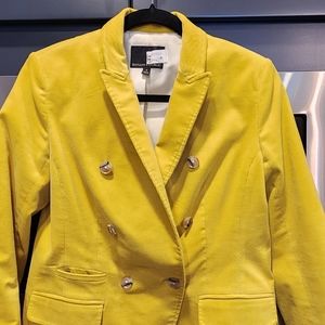 Banana Republic yellow corduroy blazer, size 4